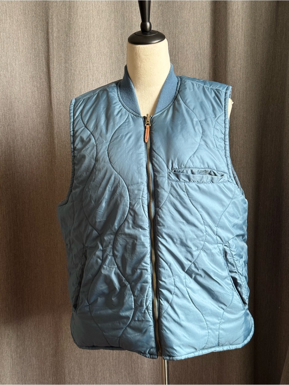 Brixton Reversible Quilted Light Blue Vest